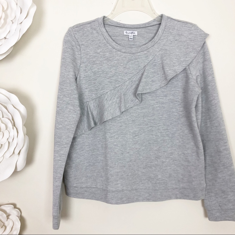 Grey ruffle sweater